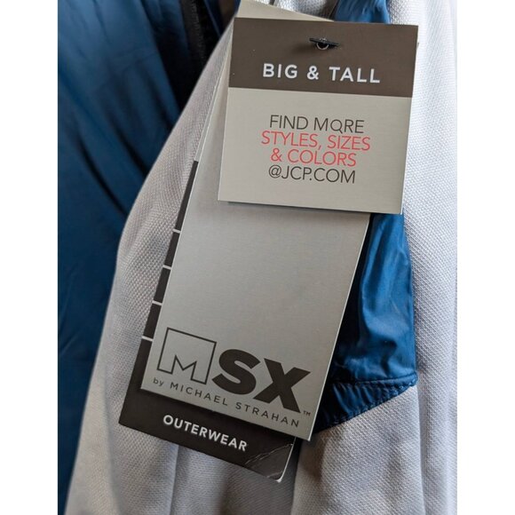 NEW NWT MSX Michael Strahan Mens 4XLT Tall Blue & Gray Full Zip Lined Jacket - Picture 4 of 5